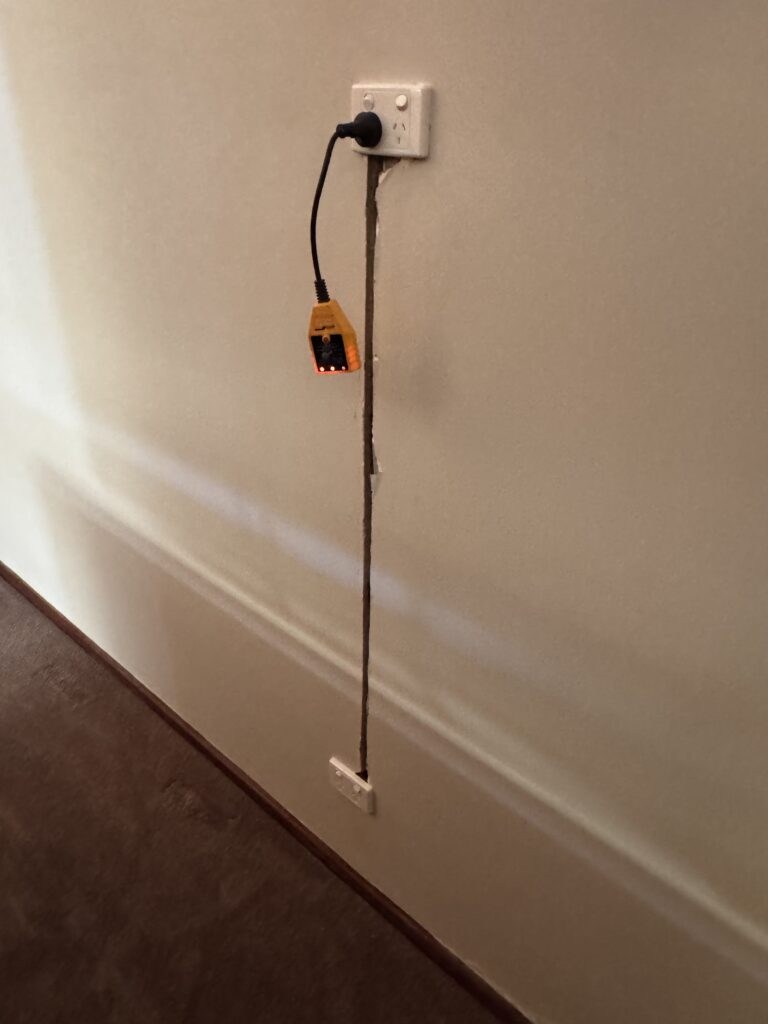 Electrical outlet wiring installation in residential wall