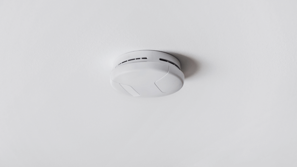 Ceiling-mounted smoke alarm in residential home